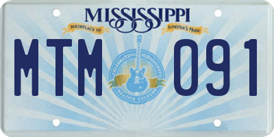 MS license plate MTM091