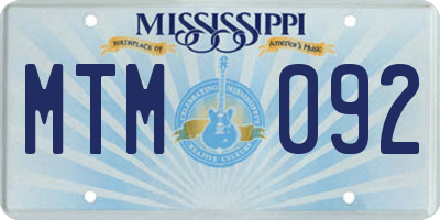 MS license plate MTM092