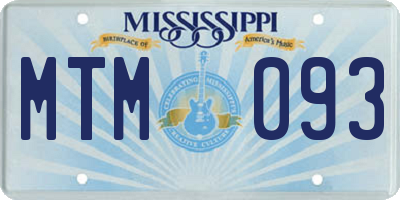 MS license plate MTM093