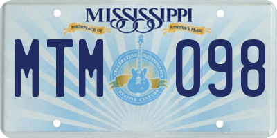 MS license plate MTM098