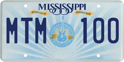 MS license plate MTM100