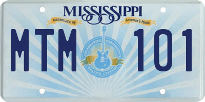 MS license plate MTM101