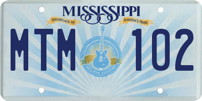 MS license plate MTM102