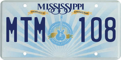 MS license plate MTM108