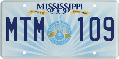 MS license plate MTM109