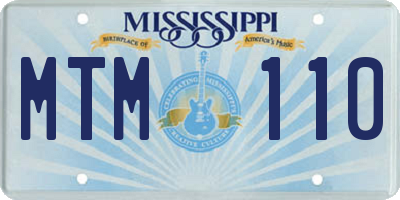 MS license plate MTM110