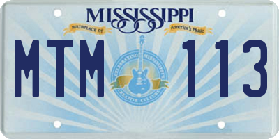 MS license plate MTM113