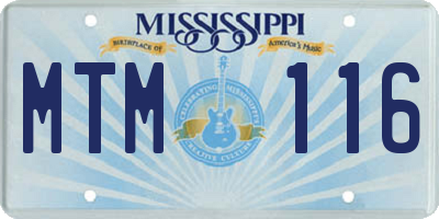 MS license plate MTM116
