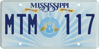 MS license plate MTM117
