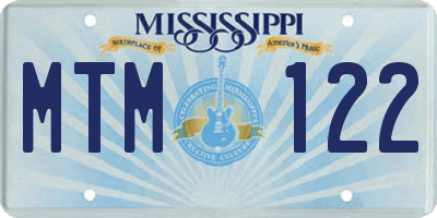 MS license plate MTM122