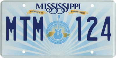 MS license plate MTM124