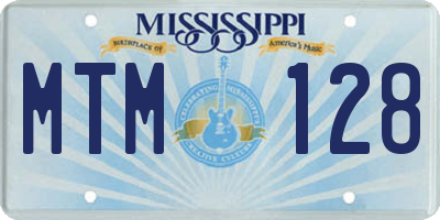 MS license plate MTM128