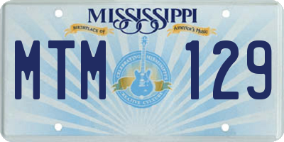 MS license plate MTM129