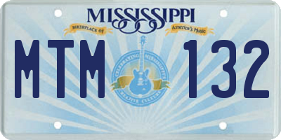 MS license plate MTM132