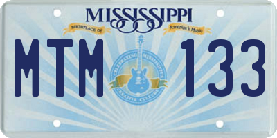 MS license plate MTM133
