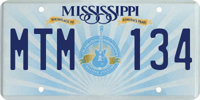 MS license plate MTM134