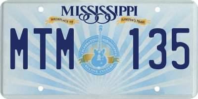 MS license plate MTM135