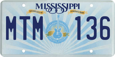 MS license plate MTM136