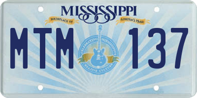 MS license plate MTM137