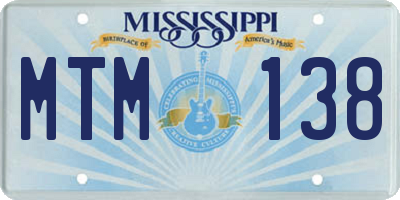 MS license plate MTM138