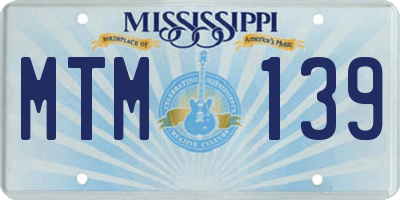 MS license plate MTM139