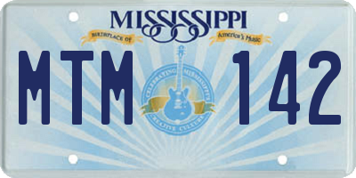 MS license plate MTM142