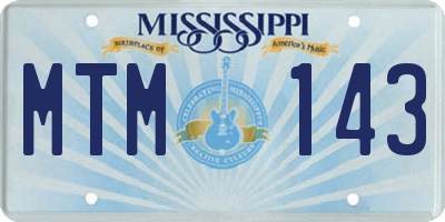 MS license plate MTM143