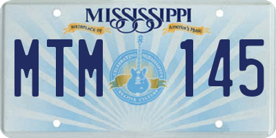 MS license plate MTM145