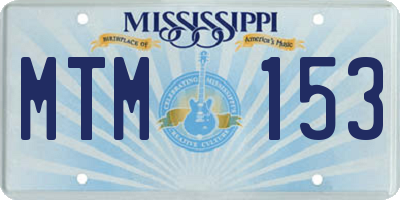 MS license plate MTM153