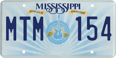 MS license plate MTM154