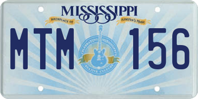 MS license plate MTM156