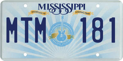 MS license plate MTM181