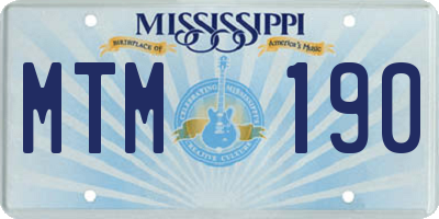 MS license plate MTM190