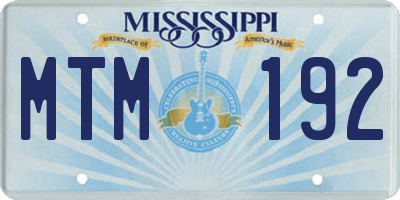 MS license plate MTM192