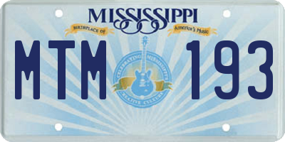 MS license plate MTM193