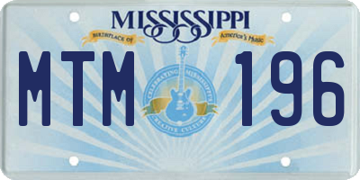 MS license plate MTM196