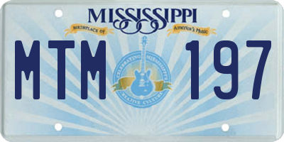 MS license plate MTM197