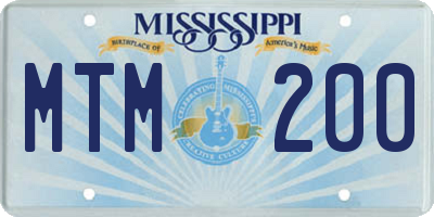 MS license plate MTM200