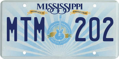 MS license plate MTM202