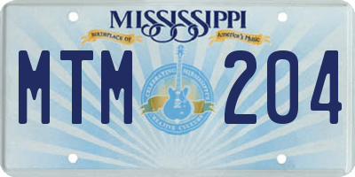 MS license plate MTM204