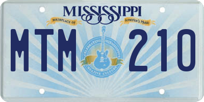 MS license plate MTM210