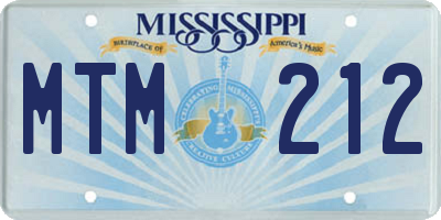 MS license plate MTM212