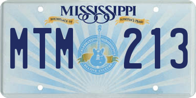 MS license plate MTM213