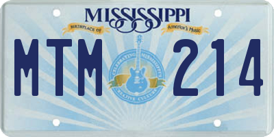 MS license plate MTM214