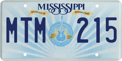MS license plate MTM215