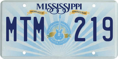 MS license plate MTM219