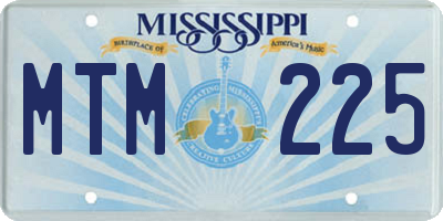 MS license plate MTM225