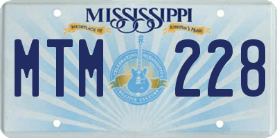 MS license plate MTM228