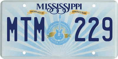 MS license plate MTM229