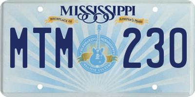 MS license plate MTM230